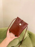 妙麗MILLIE真皮包包女包2025新款法式復古斜挎小包百搭輕便手機包 棕色 曬單實(shí)拍圖