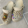 卡駱馳（CROCS）洞洞鞋貝雅卡駱班輕便耐磨一腳蹬休閑鞋|205089 白/深藍-126 43 (270mm) 曬單實(shí)拍圖