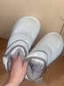 OLOEY皮毛一體雪地靴女防水棉拖鞋孕婦防滑外穿加絨保暖厚底東北棉鞋冬 【米白色】冬季時(shí)尚百搭短筒雪地棉靴 38 -39碼（適37-38腳） 曬單實(shí)拍圖