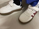 G.duck小黃鴨女童運動(dòng)鞋春秋季韓版軟底板鞋男童休閑小白鞋兒童德訓鞋 紅色 34 內長(cháng)約21cm 曬單實(shí)拍圖