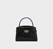 CHARLES&KEITH鱷魚(yú)紋凱莉包手提斜挎婚包包女包生日禮物CK2-50270880-1 Black黑色 S 曬單實(shí)拍圖