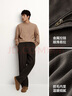 森馬（Semir）王安宇同款丨休閑褲男25冬磨毛寬松闊腿男褲通勤褲子109725127106 曬單實(shí)拍圖