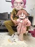 幼歌（YOUGE）嬰幼兒蓬松小熊繡花連帽外衣溫暖刺繡加絨仿羊羔毛外套 粉色兔子 90 cm 曬單實(shí)拍圖