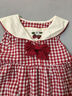 幼歌（YOUGE）夏季新嬰幼兒甜美蝴蝶結格子透氣純棉無(wú)袖田園連衣裙 紅白格 100 cm 曬單實(shí)拍圖