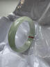 老坑翡翠手鐲緬甸冰種油青飄花玉手鐲女正圈平安鐲淺綠玉鐲子正品 56圈口 曬單實(shí)拍圖