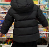 保姆鵝 兒童短款羽絨服男女童連帽保暖白鴨絨加厚防風(fēng)外套冬裝 炭黑 130 曬單實(shí)拍圖