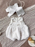 G.DUCKKIDS寶寶秋裝套裝小公主連衣裙周歲女寶禮服甜美上衣裙子秋季嬰兒衣服 白色連衣裙+白色毛衣 兩件套 80 cm 曬單實(shí)拍圖