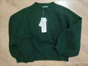 春竹毛衣女100%羊毛衫燈籠袖寬松保暖套頭衫 墨綠 M L/100C 曬單實(shí)拍圖