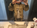 馬登工裝美式空中MA1飛行員夾克軍事風(fēng)短款外套復古棒球服男潮秋上衣 綠色 M 曬單實(shí)拍圖