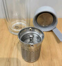 米家玻璃杯 雙層帶茶隔水杯 耐高溫泡茶杯  加厚透明杯子400mL 金屬灰 曬單實(shí)拍圖