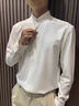 羅蒙（ROMON）新中式夏季新款高級(jí)感立領(lǐng)襯衫男長(zhǎng)袖襯衣彈力垂感襯衣藍(lán)色上衣 白色 XL(135-150斤) 曬單實(shí)拍圖