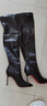 離境天高跟長(cháng)靴過(guò)膝細跟12cm新款12cm高跟過(guò)膝長(cháng)靴大碼靴子404344454647 黑色皮面(升級版薄) 38 曬單實(shí)拍圖