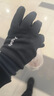 手套男士冬季麂皮絨漏二指手套加絨保暖戶(hù)外騎行防滑觸屏半指手套 黑色【麂皮絨翻蓋手套】 曬單實(shí)拍圖