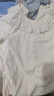 瑪米瑪卡（MOMOCO）女童內搭打底衫春秋款洋氣花邊領(lǐng)打底衫 白杏色 130 曬單實(shí)拍圖