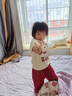 G.duck小黃鴨女童秋裝套裝兒童衣服女寶寶秋季衛衣兩件套春秋款運動(dòng)褲子 米白色 110 尺碼4~5歲【100-110cm】 曬單實(shí)拍圖