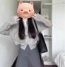 唐菓蜜新款連衣裙女2025秋冬女裝韓版時(shí)尚百搭減齡輕熟風(fēng)顯瘦套裝裙子 灰色開(kāi)衫+裙子 M 曬單實(shí)拍圖
