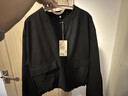 無(wú)印良品（MUJI）女式 雙層編織開(kāi)衫女外套女裝上衣針織衫外衣秋季 黑色 S 155/80A 曬單實(shí)拍圖