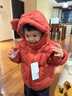 巴拉巴拉童裝兒童羽絨服寶寶女童男童2025冬裝新款嬰兒外套保暖上衣萌趣 紅色小南瓜61003-白鴨絨 100 （充絨量81g 適合2-3歲） 曬單實拍圖