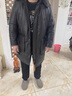 羅蒙（ROMON）品牌高端防寒保暖羽絨服男中長(cháng)款大衣頭層小牛皮可脫卸帽真皮大碼 黑色【小牛皮】 3XL 185 曬單實(shí)拍圖