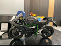 赟婭川崎h2r大號摩托車(chē)模型仿真機車(chē)玩具合金車(chē)模收藏男生日節日禮物 1/9川崎H2R+實(shí)木燈光防塵罩 曬單實(shí)拍圖