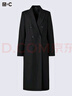 優(yōu)衣庫合作款/女裝雙排扣長(cháng)大衣/25秋冬新款479665 09 黑色 S 曬單實(shí)拍圖