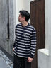 gxg.jeans男裝* 多色撞色條紋時(shí)尚寬松圓領(lǐng)長(cháng)袖T恤男 25年秋新品 藏青條 預售30天內發(fā) L (175) 曬單實(shí)拍圖