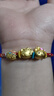 碩萬(wàn)鑫999足金KT貓HelloKitty手鏈吊墜硬金轉運珠5D黃金皇冠蝴蝶結手串 款式1皇冠KT貓重約0.7-0.8克送調節皮繩 曬單實(shí)拍圖