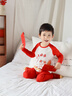 巴拉巴拉童裝兒童內衣套裝男童女童2026春裝寶寶睡衣秋衣秋褲紅色新年季潮 紅運-馬上好運00316 100 曬單實(shí)拍圖