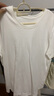 三彩【匹馬棉】2025秋季新款純棉T恤圓領(lǐng)正肩短袖上衣簡(jiǎn)約Z 云朵白 M 160/84A 曬單實(shí)拍圖