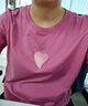德瑪納【半熟戀人】夏圓領(lǐng)棉氨舒適短袖t恤女愛(ài)心貼標裝飾簡(jiǎn)約女式t恤 曬單實(shí)拍圖