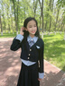 OEHE女童學(xué)院風(fēng)假兩件套裝春季新款中大童女孩西裝上衣半裙兒童兩件套 藏青色 150 曬單實(shí)拍圖