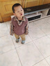 歐遙1歲寶寶衣服男寶寶春秋套裝新款幼兒童裝男童0-3歲男孩馬甲三件套 棕色 菱形毛衣馬甲三件套 春秋 90 建議2歲內 曬單實(shí)拍圖