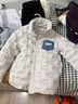 Lee兒童羽絨服冬款三防90白鴨絨男童中大童連帽保暖防風(fēng)外套 貝殼灰 120 含絨量52g 曬單實(shí)拍圖