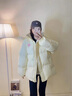 瑪嬌媚（Majiaomei）棉服女短款2025年新款冬季韓系奶fufu甜美可愛(ài)棉衣面包服外套女 淺黃色 M 曬單實(shí)拍圖