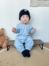 嬰蓓依新生兒保暖連體衣嬰兒秋冬款單層加厚哈衣寶寶雙面絨爬服睡衣 萌萌獅 90cm 曬單實(shí)拍圖