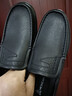 稻草人商務(wù)休閑鞋男士皮鞋男正裝鞋爸爸懶人套腳豆豆鞋 黑色 43 曬單實(shí)拍圖
