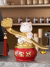 禾笙堂稱(chēng)心如意招財貓聚寶盆擺件新中式客廳玄關(guān)前臺開(kāi)業(yè)喬遷送禮裝飾品 曬單實(shí)拍圖