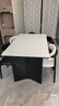 晨巢實(shí)木巖板餐桌椅家用小戶(hù)型飯桌詫寂風(fēng)長(cháng)方形西餐桌簡(jiǎn)約餐廳家具 抗菌啞光純白+黑色桌腳+2黑2白羊角椅 1.3米 一桌四椅【全托底板】 曬單實(shí)拍圖