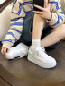 回力【廠(chǎng)牌】小白鞋女百搭休閑板鞋學(xué)生厚底增高運動(dòng)面包鞋子 米/綠 38 曬單實(shí)拍圖