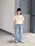 G.DUCKKIDS小黃鴨女童褲子春秋款2025新款中大童牛仔褲洋氣兒童直筒闊腿褲 淺藍色 170 尺碼15~16歲【160-170cm】 曬單實(shí)拍圖