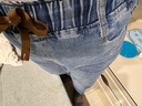 歌班婭200斤大碼胖妹妹松緊腰牛仔褲女2025春秋新款加肥加大彈力哈倫褲 灰藍色【常規款】 2XL （推薦135-150斤） 曬單實(shí)拍圖