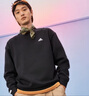 adidas情侶款寬松抓絨圓領(lǐng)長(cháng)袖衛衣套頭衫男女秋季阿迪達斯輕運動(dòng) 黑色/白   2XL 曬單實(shí)拍圖