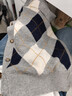 伊芙麗（eifini）蔣欣代言伊芙麗圓領(lǐng)復古羊毛混紡撞色菱形格針織開(kāi)衫25冬新款復古 云煙灰 圓領(lǐng)開(kāi)衫 預售 [11月14日]發(fā) S 曬單實(shí)拍圖