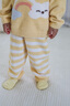 巴拉巴拉balaOne嬰兒內衣套裝男女童冬家居秋衣褲2025新款半邊絨 黃白條00333 100 曬單實(shí)拍圖