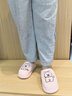 潔麗雅厚底棉拖鞋女士秋冬季情侶家居家用室內防滑加絨保暖毛毛拖鞋男款 柔糖粉 38-39 【適合37-38碼】 曬單實(shí)拍圖