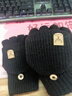 察今半指手套男士冬天學(xué)生寫(xiě)字辦公保暖手套針織毛線(xiàn)露指兩用翻蓋手套 男款小鹿標-深灰 曬單實(shí)拍圖