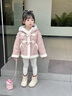 G.DUCKKIDS小黃鴨童裝女童外套秋冬季兒童呢子大衣女小童加絨保暖小女孩上衣 粉色 110 尺碼4~5歲【100-110cm】cm 曬單實(shí)拍圖