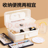 得力（deli）12色12ml國畫(huà)顏料套裝52件套初學(xué)者顏料工具箱書(shū)畫(huà)紙墨汁毛氈筆擱繪畫(huà)套裝禮物學(xué)生開(kāi)學(xué)禮物 曬單實(shí)拍圖