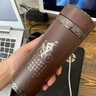 塔馳密司（TOUCH MISS）紫砂內膽保溫杯帶把手男士泡茶杯家用刻字定制杯子商務(wù)茶水分離杯龍韻黑檀紋直身杯 曬單實(shí)拍圖