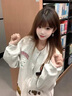 LDBE灰色小狗刺繡棒球服外套女2025新款秋季美式oversize寬松夾克上衣 白灰色【春秋薄款】 L 【100-120斤】 曬單實(shí)拍圖
